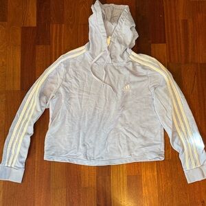 Adidas Light Periwinkle Hoodie with Cream Stripes